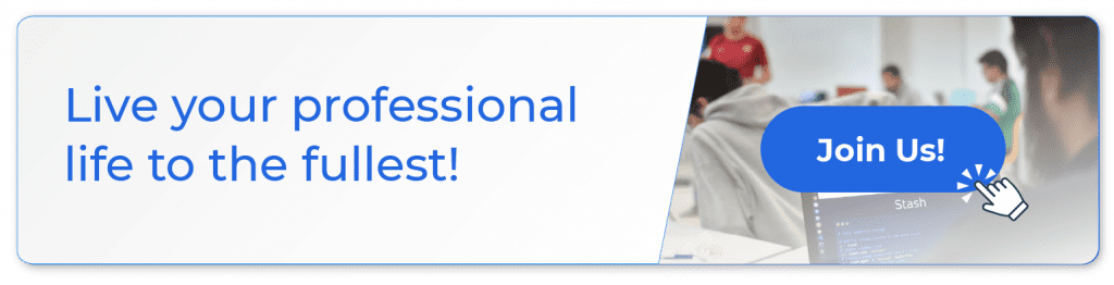 call to action about how to Live your professional life to the fullest at ClickIT! Join Us!