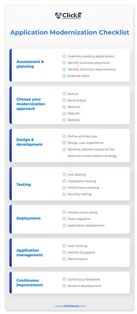 Checklist to modernize your app
