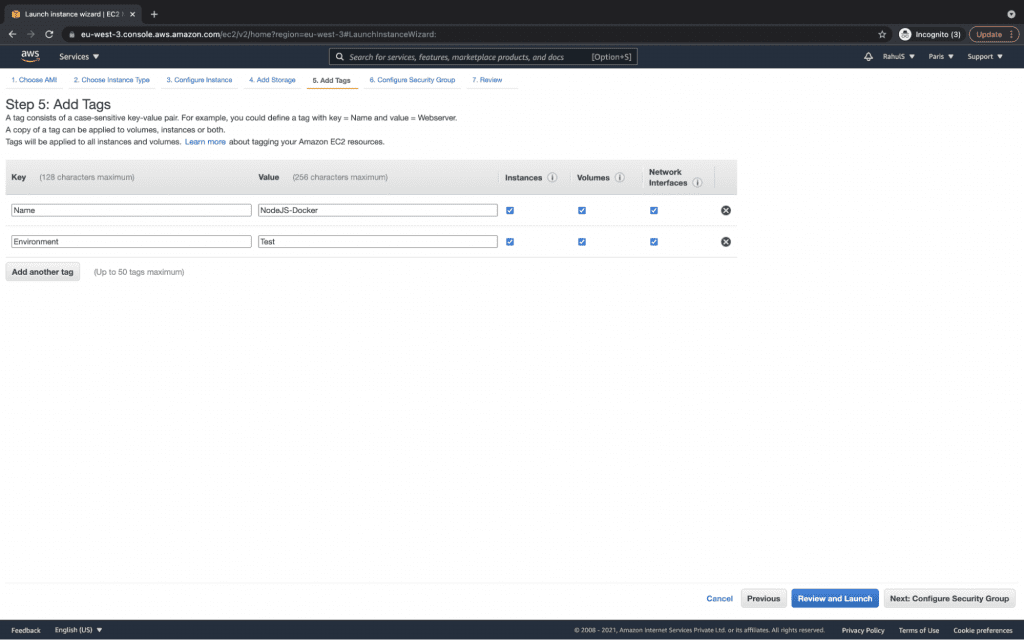 Create an Ubuntu 20.04 LTS EC2 Instance on AWS tags