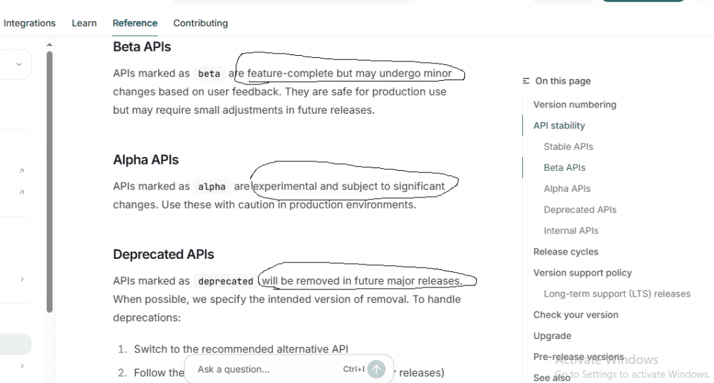 LangChain 1.0 Beta APIs, Alpha APIs, Deprecated APIs