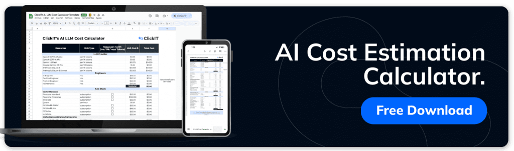 AI cost estimation calculator template by ClickIT