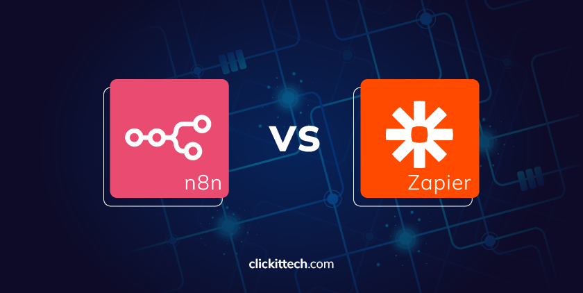 n8n vs zapier blog by clickit